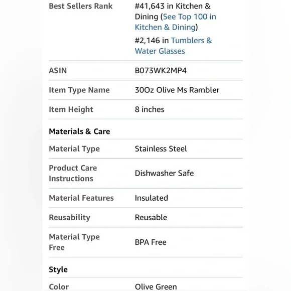 YETI Olive Green Rambler 30 oz Stainless Steel Tumbler w/MagSlider Lid - Picture 9 of 15